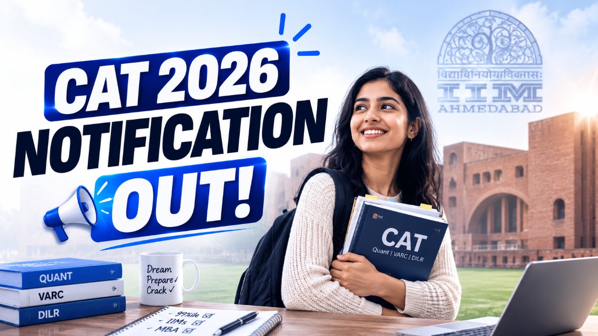 The CAT 2026 registration page on iimcat.ac.in with the exam date 29 November 2026 circled on a calendar.