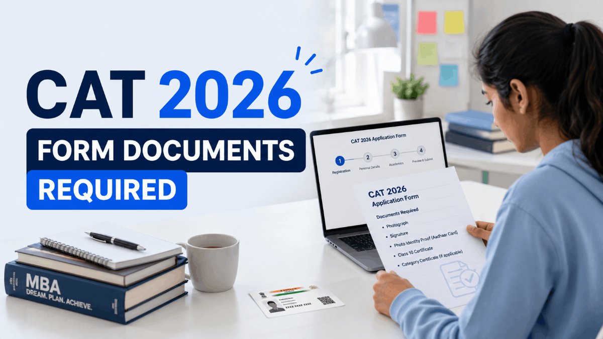 A checklist of documents and ID next to a laptop open on a registration form.