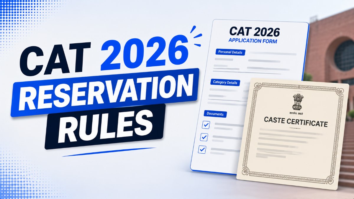 A CAT 2026 form category dropdown next to reserved-category certificates on a desk.