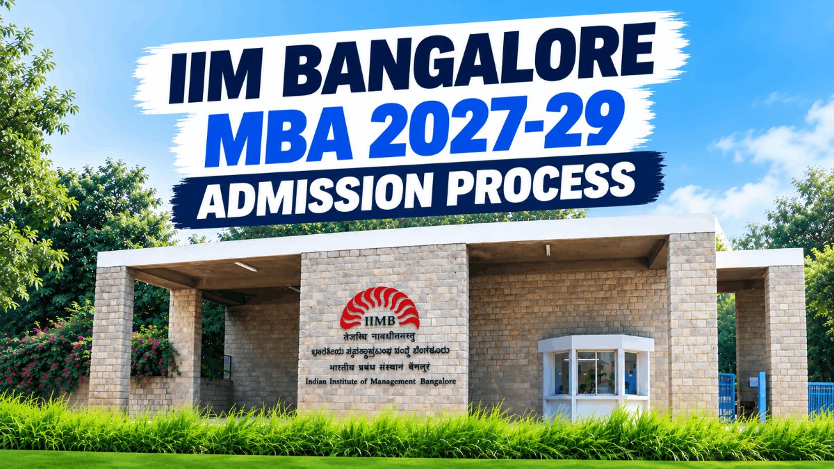 The IIM Bangalore PGP 2027-29 selection weightage table showing pre-interview and post-interview scores.