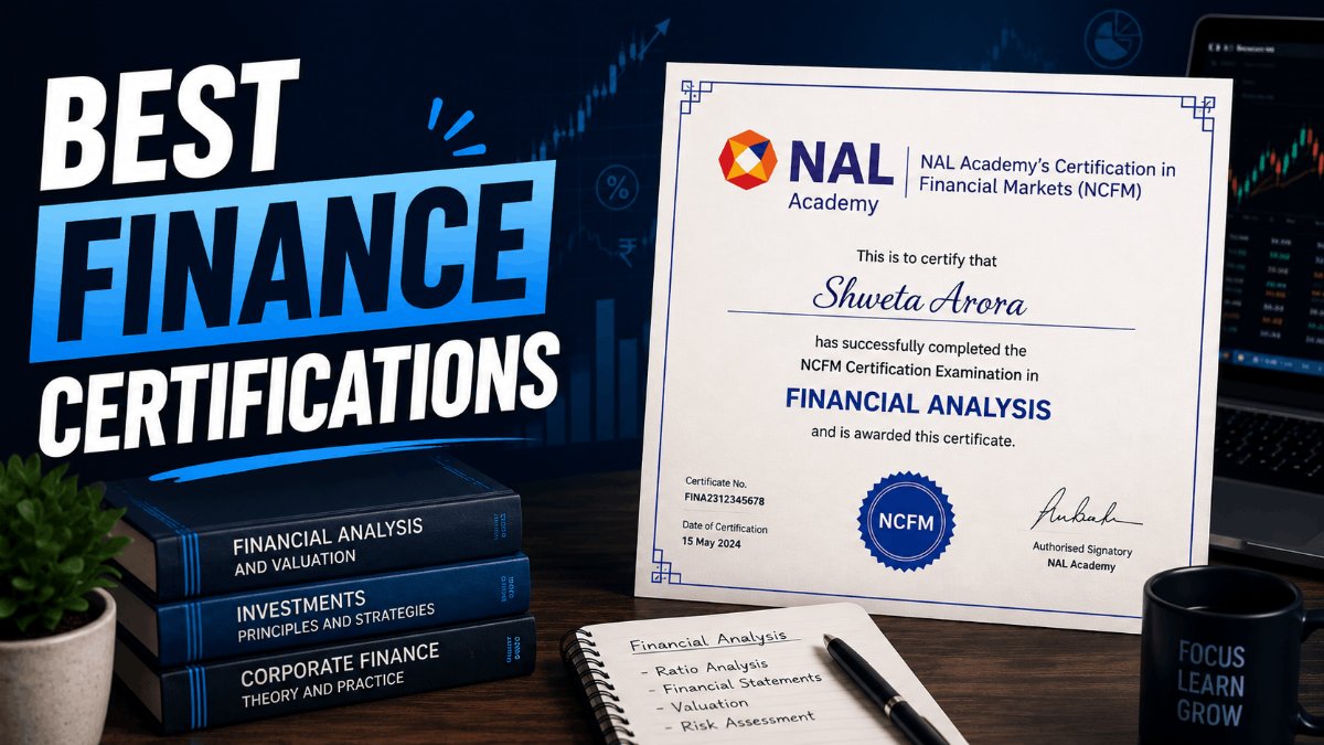 Student taking an online finance certification test on a computer.