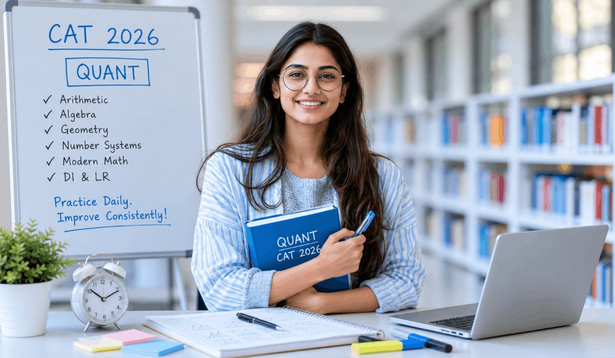 A non-maths student studying CAT Quant with a formula notebook and a chapter-wise study plan.